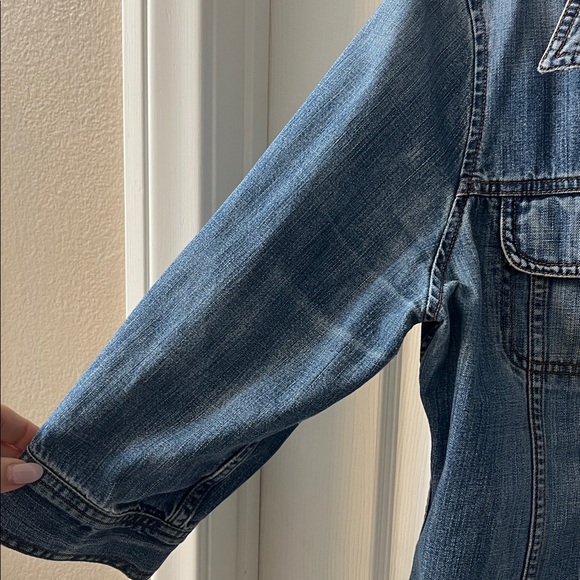 Old Navy Blue Denim Jacket ¾ sleeve cute for spring. - Picture 3 of 4